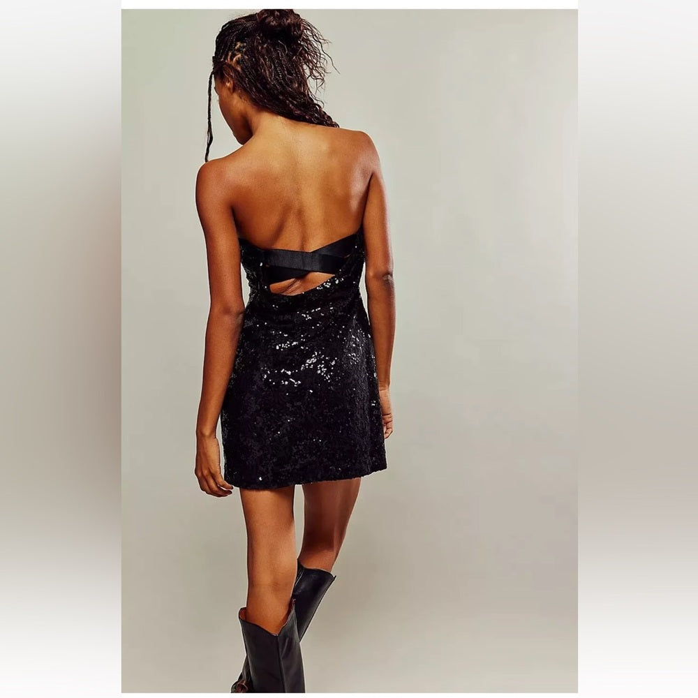 Free People Night Gaze Mini L Black Sequin