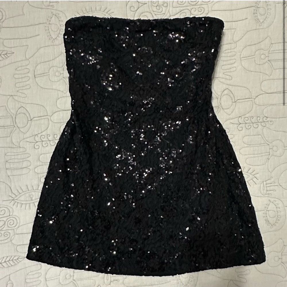 Free People Night Gaze Mini L Black Sequin