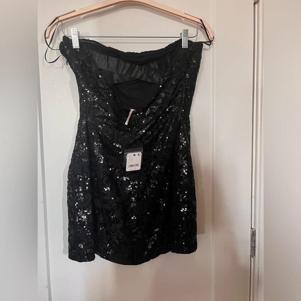 Free People Night Gaze Mini L Black Sequin