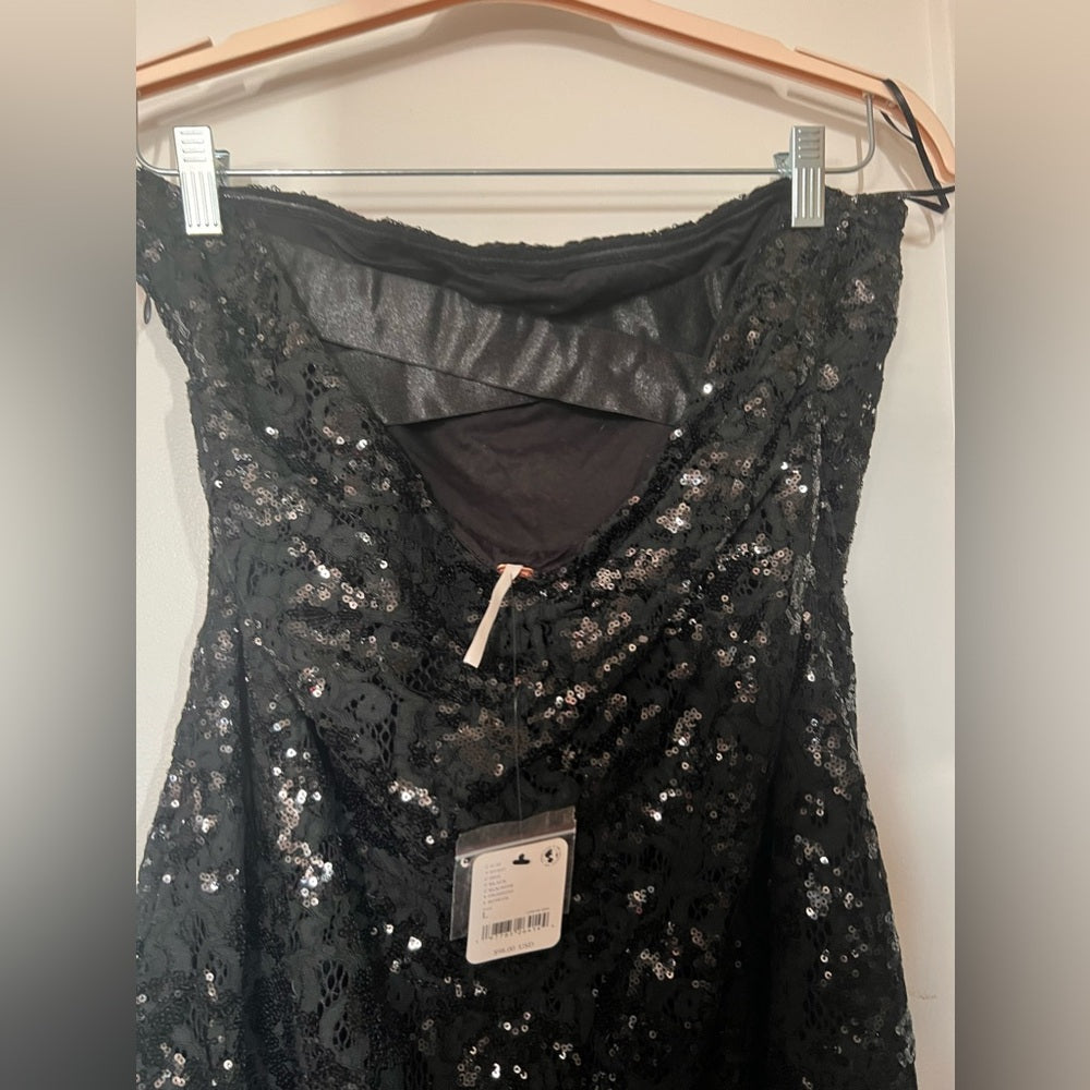 Free People Night Gaze Mini L Black Sequin