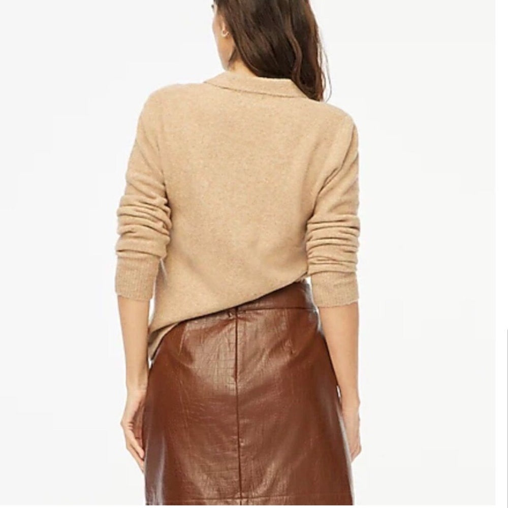 J. Crew Factory Brown Faux Leather croc embossed skirt size 10