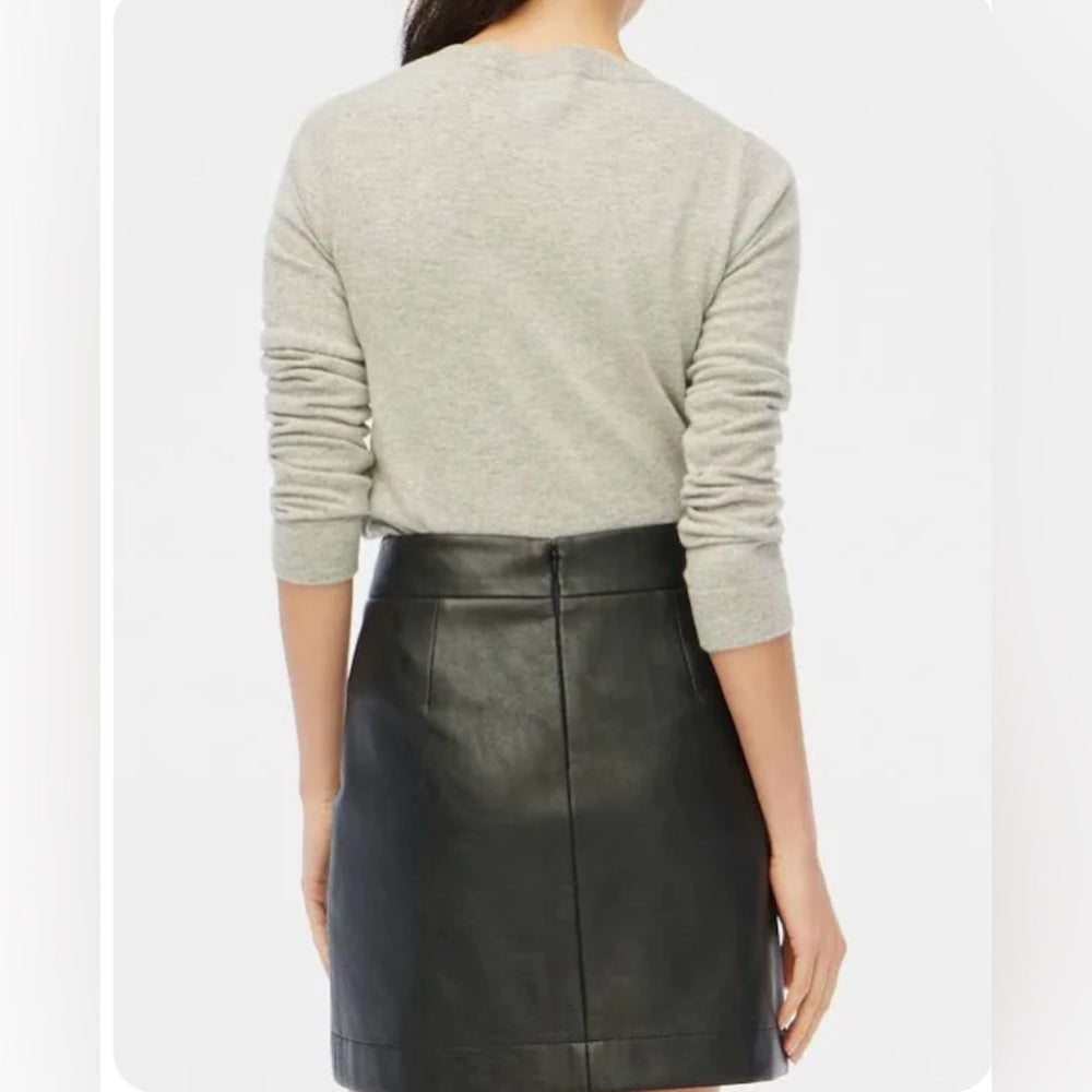 J. Crew Faux Leather A-Line Mini-Skirt Sz 10