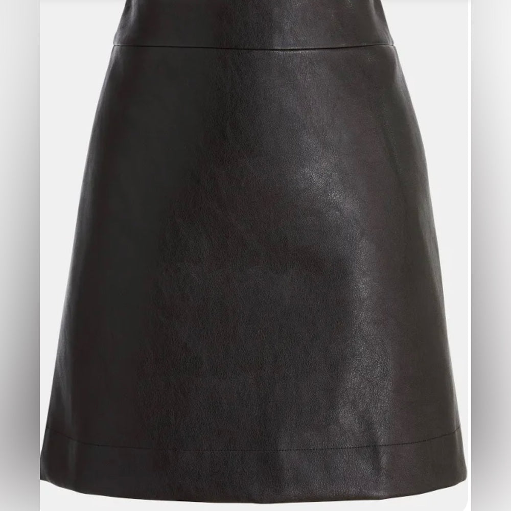 J. Crew Faux Leather A-Line Mini-Skirt Sz 10