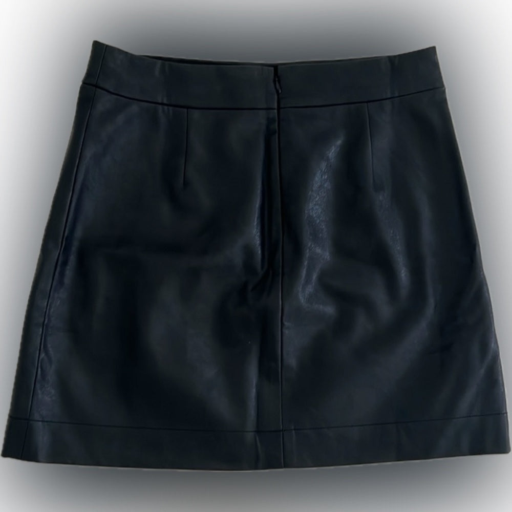 J. Crew Faux Leather A-Line Mini-Skirt Sz 10