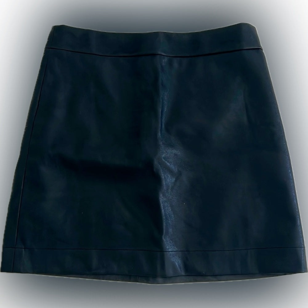 J. Crew Faux Leather A-Line Mini-Skirt Sz 10