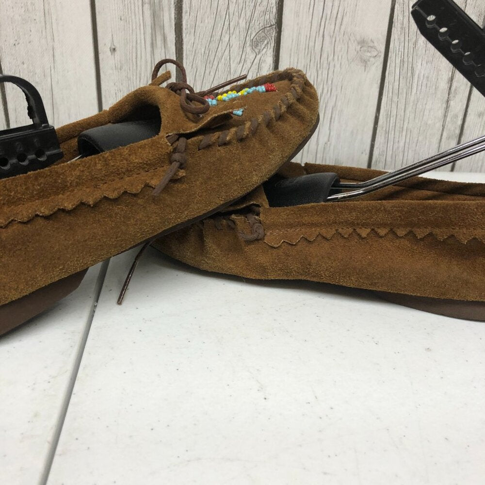 Taos Phoenix Moccasins Brown Suede  and Beaded