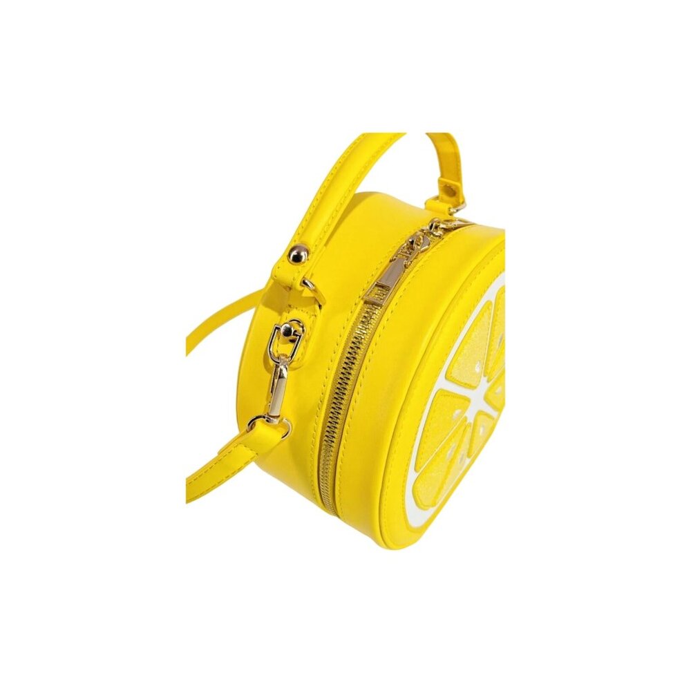 Lolita Yellow Lemon Fruit Shaped Crossbody Bag With Sequin Patchwork