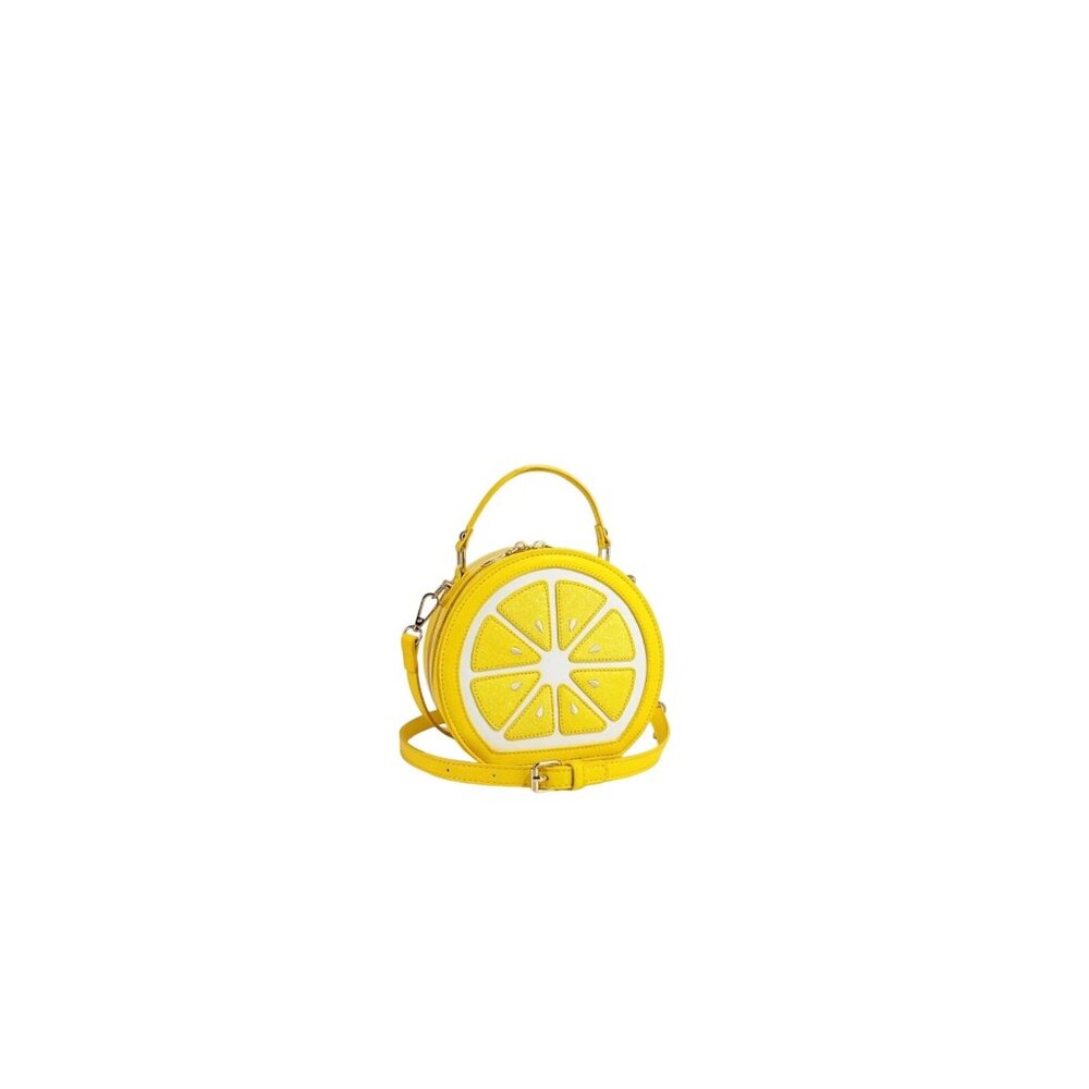 Lolita Yellow Lemon Fruit Shaped Crossbody Bag With Sequin Patchwork