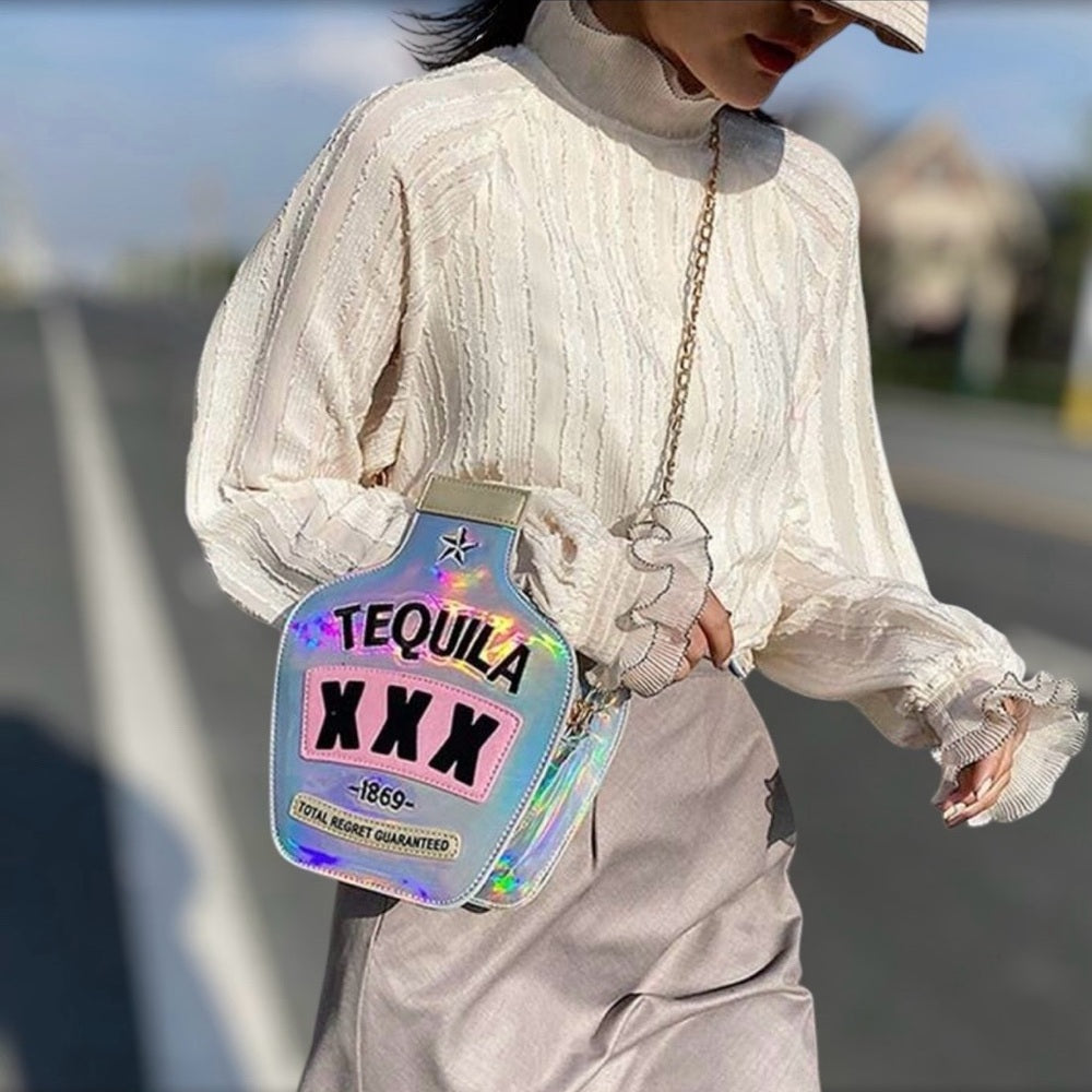 NWT- Festive Tequlia-Shaped Crossbody Bag