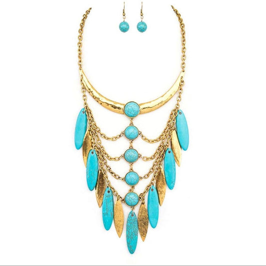 Turquoise Statement Necklace Set