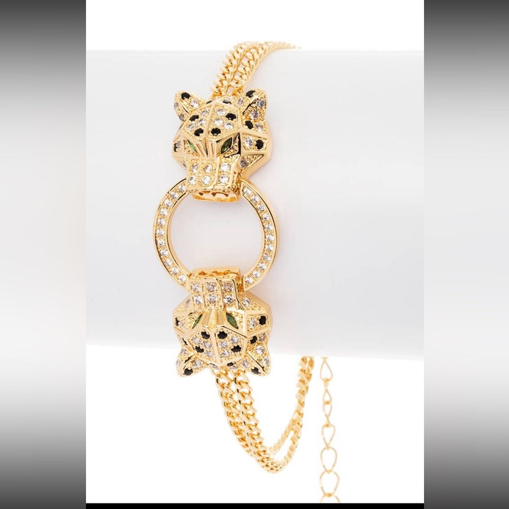 Double Leopard CZ Bracelet
