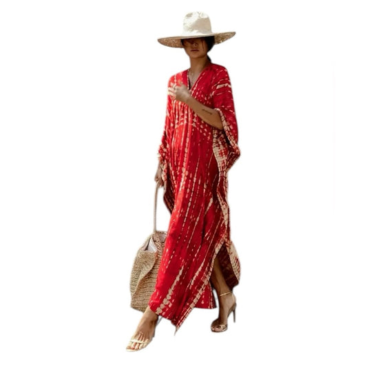 Red Women's Swim Cover-Up/Kaftan