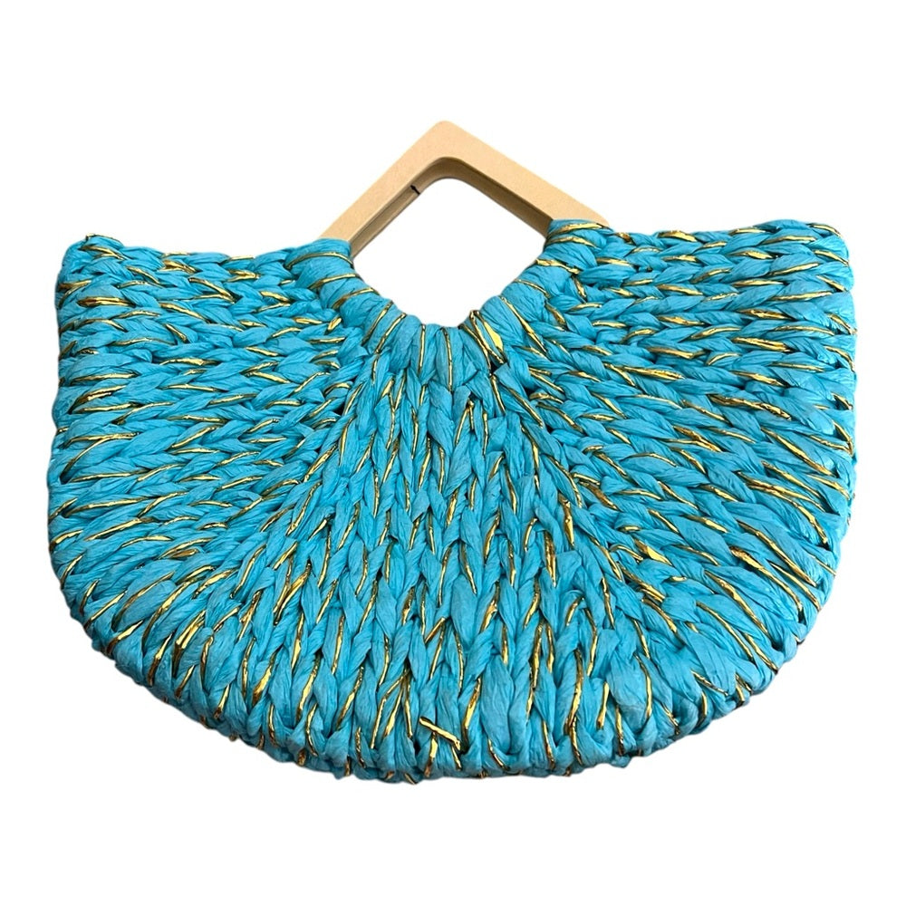 Turquoise Woven Handbag