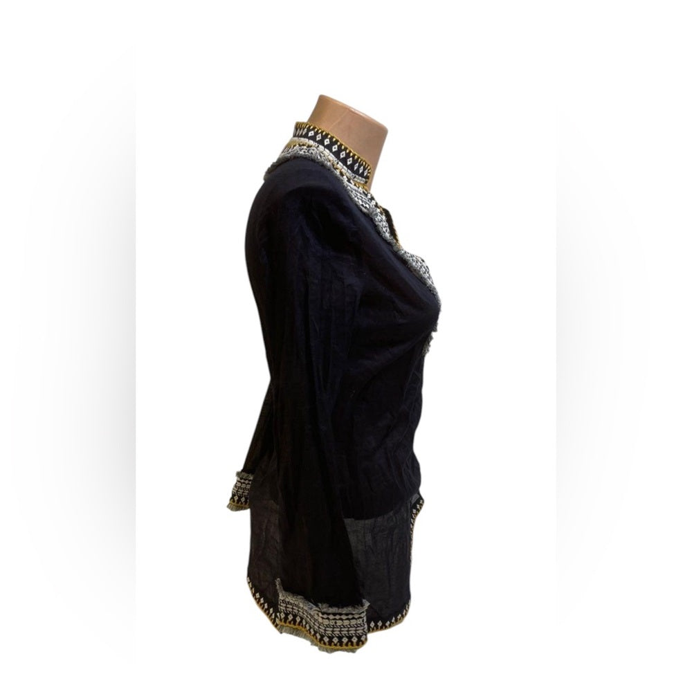 Tory Butch Embellished Navy Tunic Top