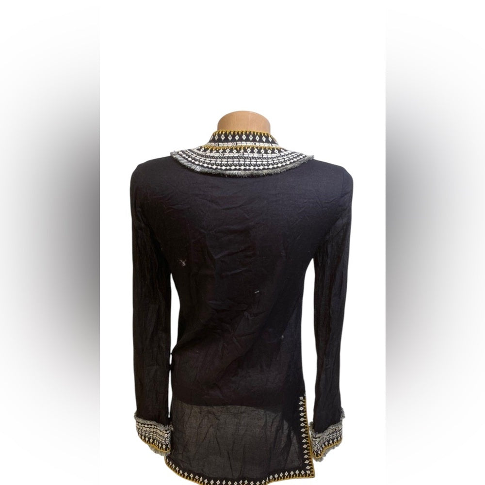 Tory Butch Embellished Navy Tunic Top