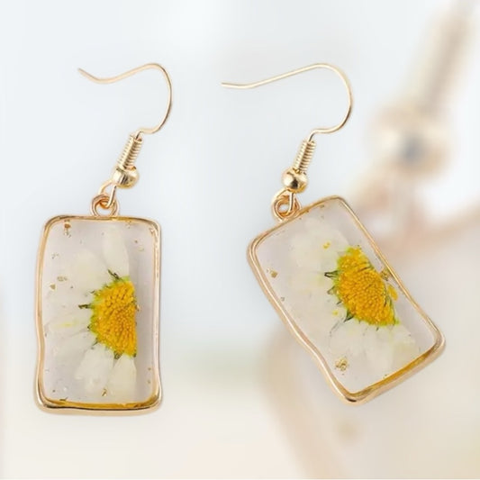 Gold Floral Drop Earrings