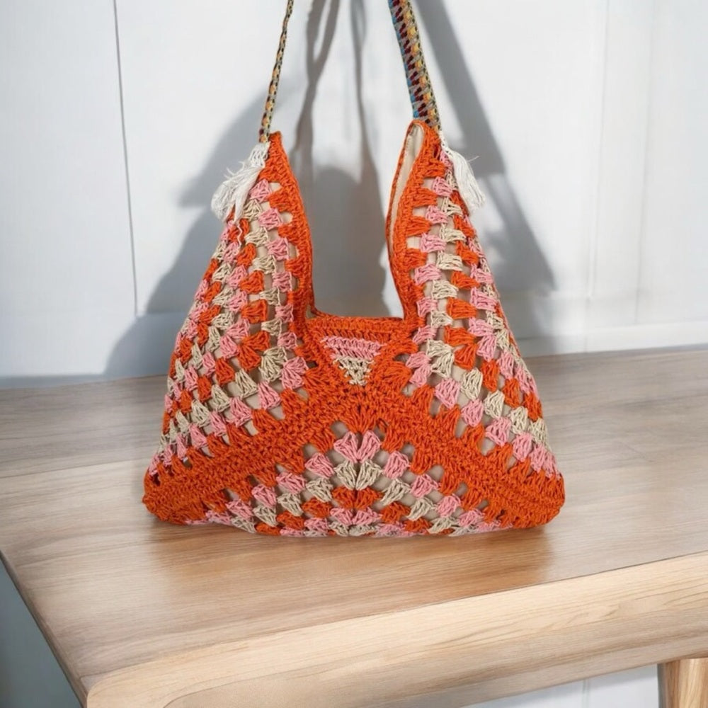 Multicolor Crochet Shoulder Bag