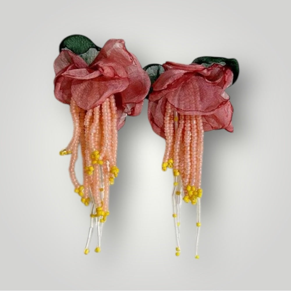 Boho Floral Beaded Earrings
