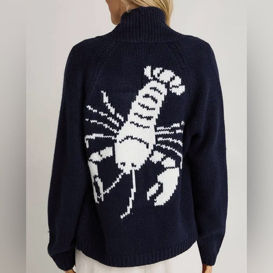 Navy Lobster Sweater