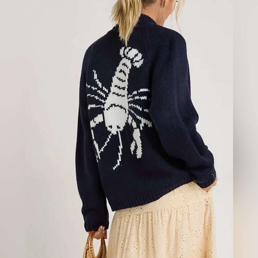 Navy Lobster Sweater