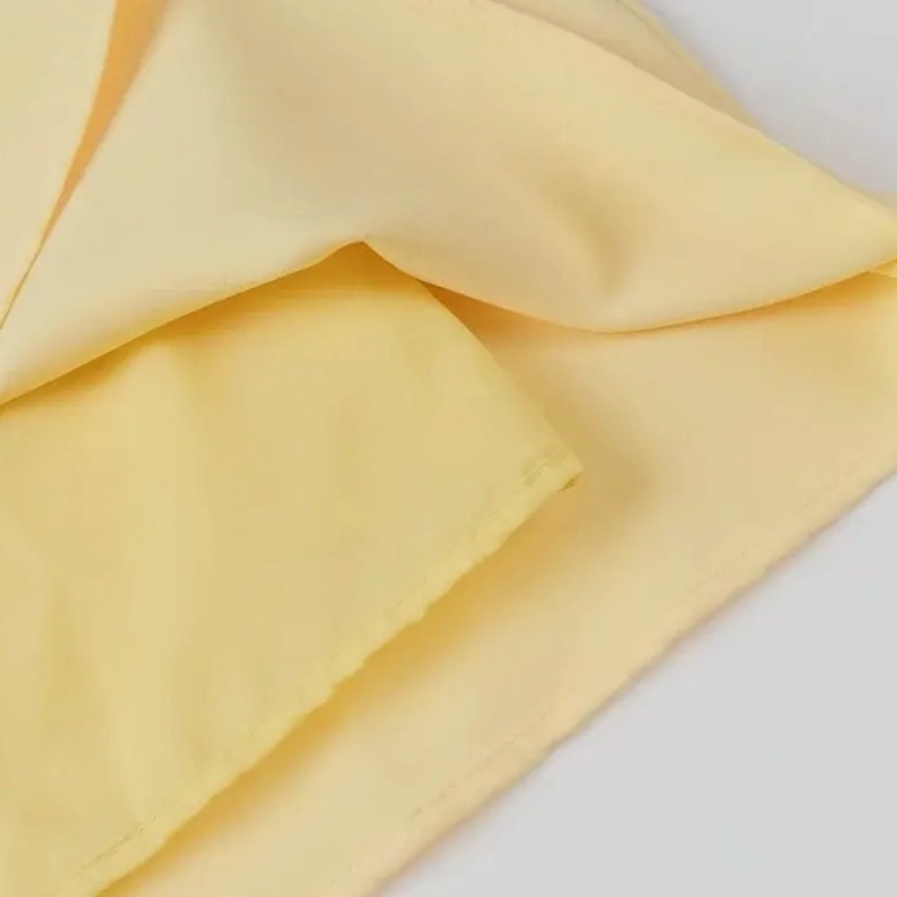 Elegant Yellow Puff Sleeve Dress