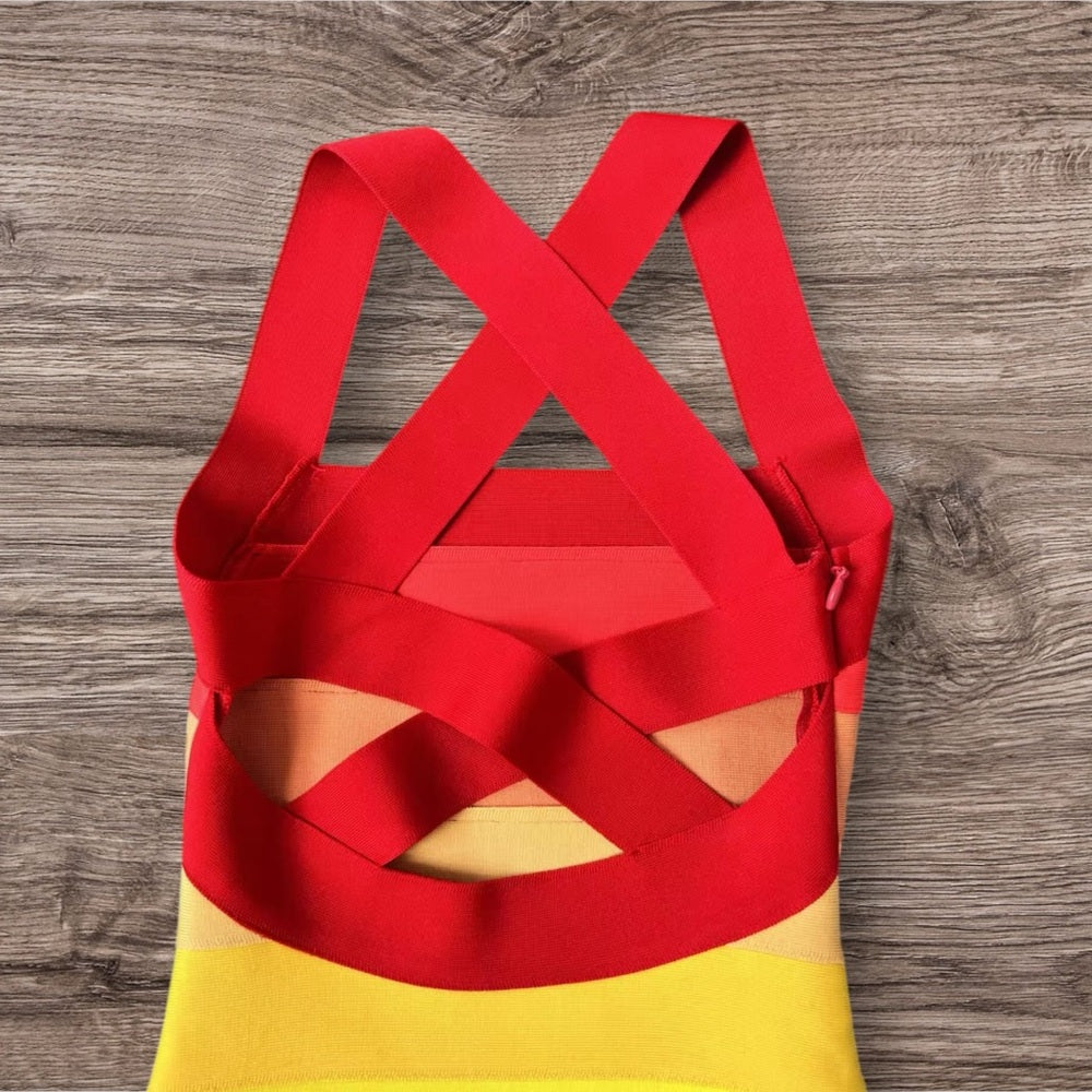 Multicolor Striped Bodycon Dress