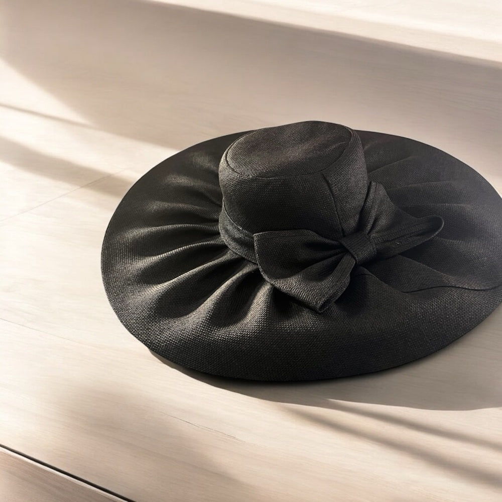 Elegant Black Wide-Brim Hat
