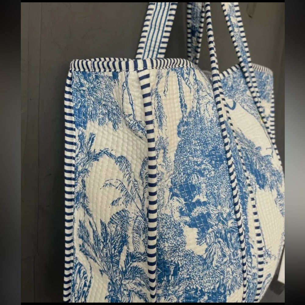 Handmade Cotton Block Print Multipurpose Quilted Bag