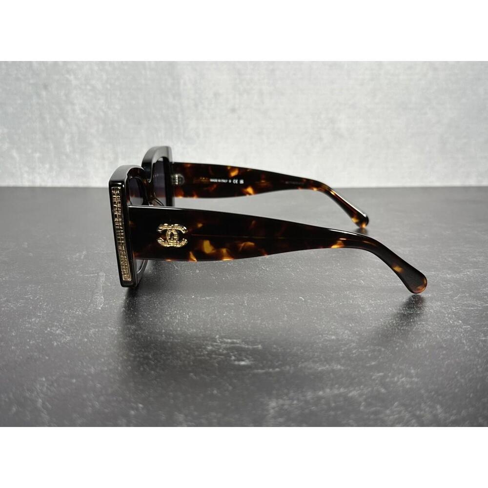 CHANEL 5435 SQUARE SUNGLASSES BROWN & GOLD w/GRAY LENS c.1667/S6! SHIPS TODAY!
