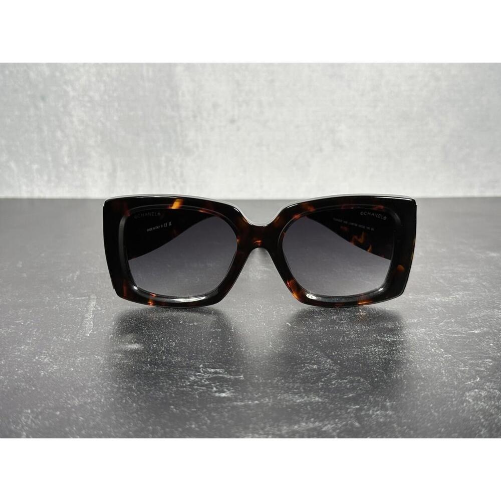 CHANEL 5435 SQUARE SUNGLASSES BROWN & GOLD w/GRAY LENS c.1667/S6! SHIPS TODAY!