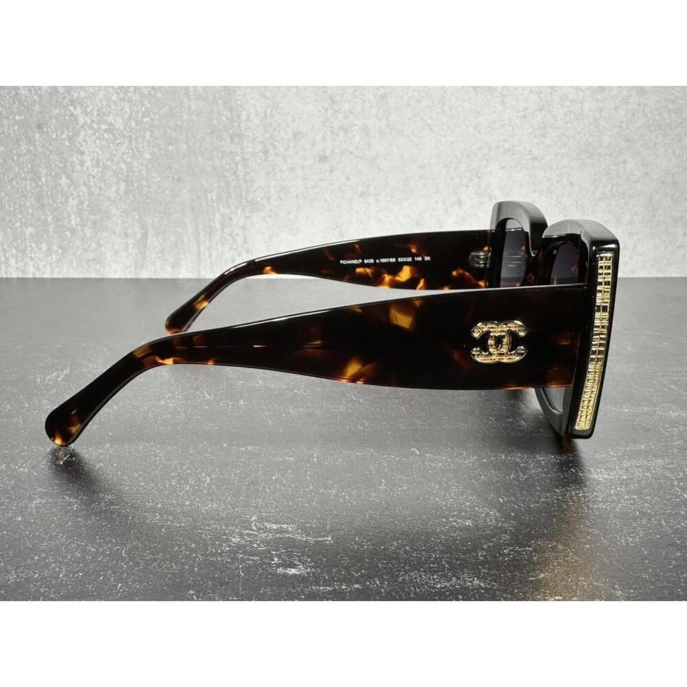CHANEL 5435 SQUARE SUNGLASSES BROWN & GOLD w/GRAY LENS c.1667/S6! SHIPS TODAY!