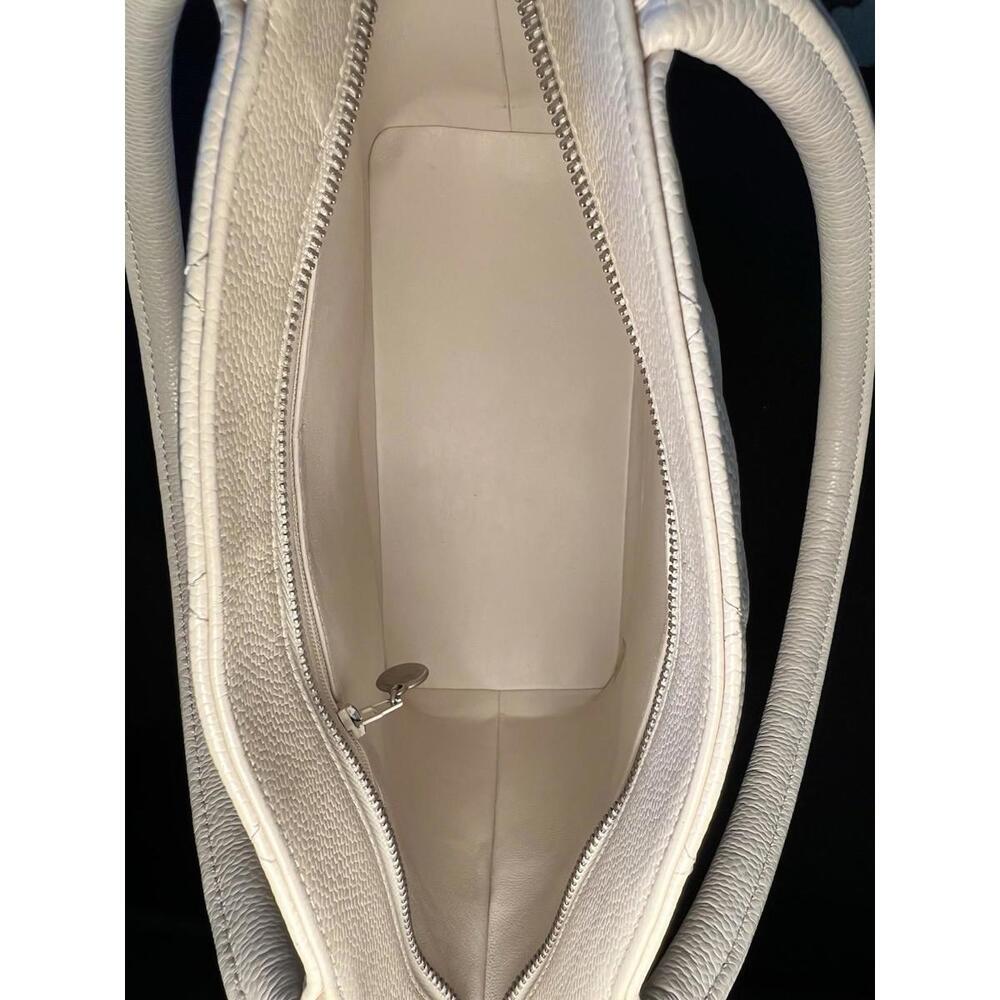 CHANEL Medallion Shoulder Bag White Leather