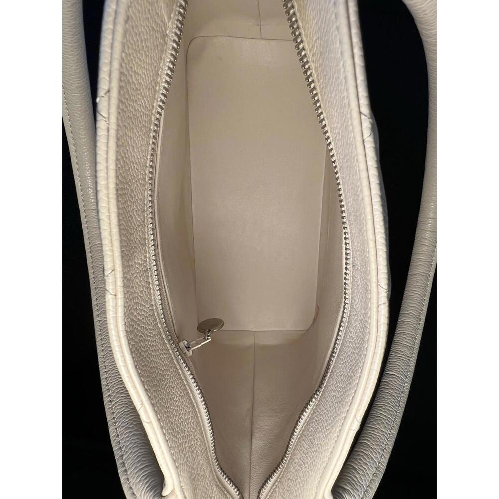 CHANEL Medallion Shoulder Bag White Leather