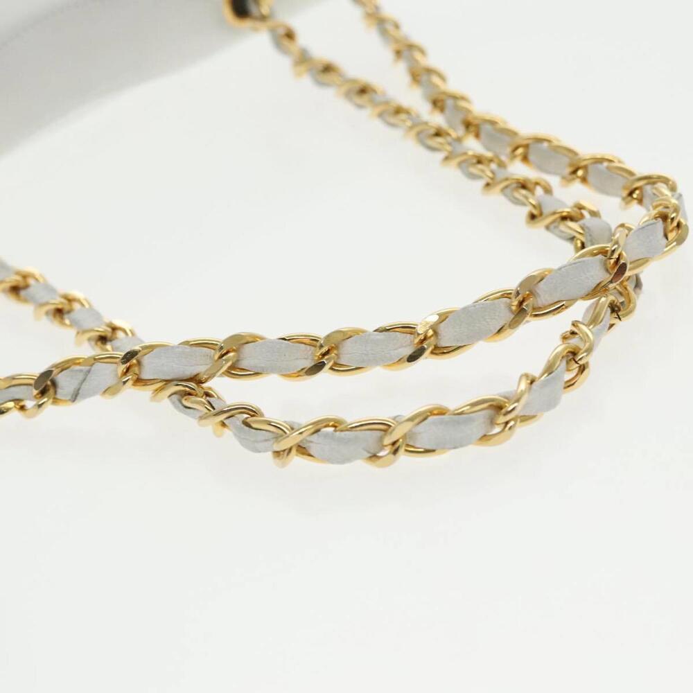 Chanel Demi Lune White Leather Shoulder Bag Authentic