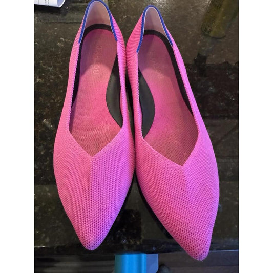 Rothy’s Dragon Fruit Hot Pink The Point - Pointed Toe Flats Size 10, Used!