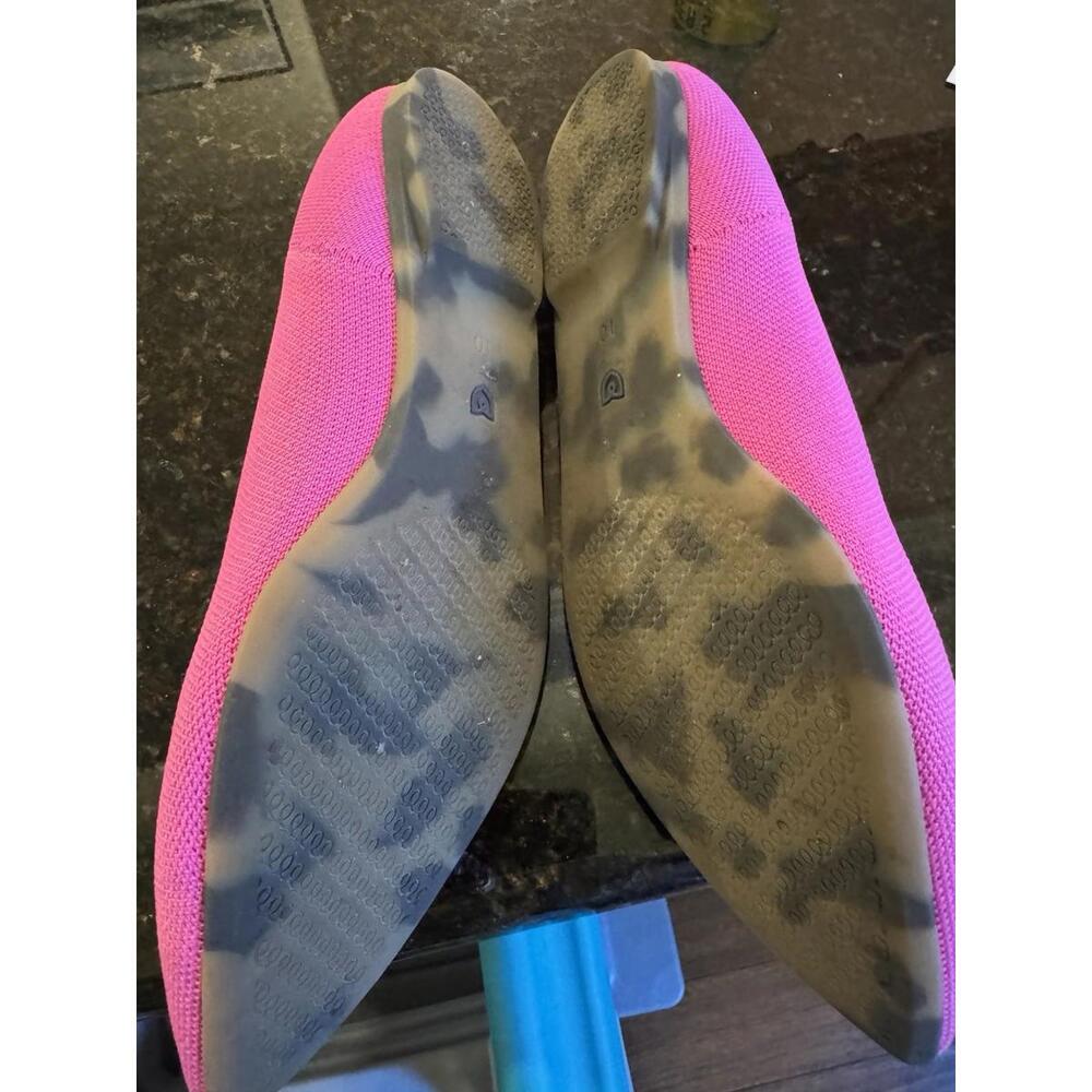 Rothy’s Dragon Fruit Hot Pink The Point - Pointed Toe Flats Size 10, Used!