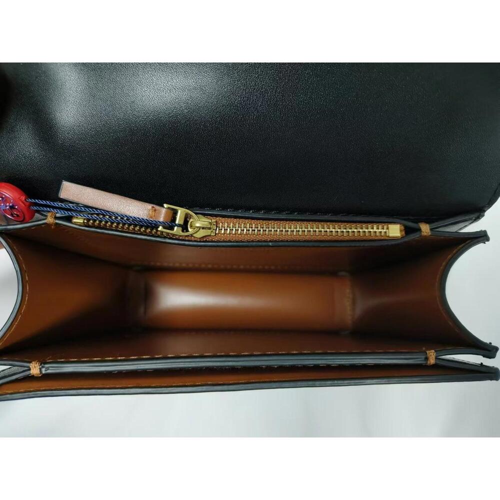 Tory Burch Eleanor Small Convertible Chain Women's Leather Shoulder Bag Black