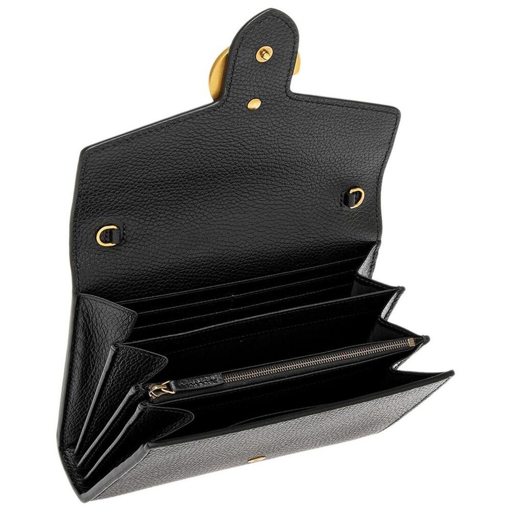 Gucci Gg Marmont Leather Wallet On Chain Women's Black