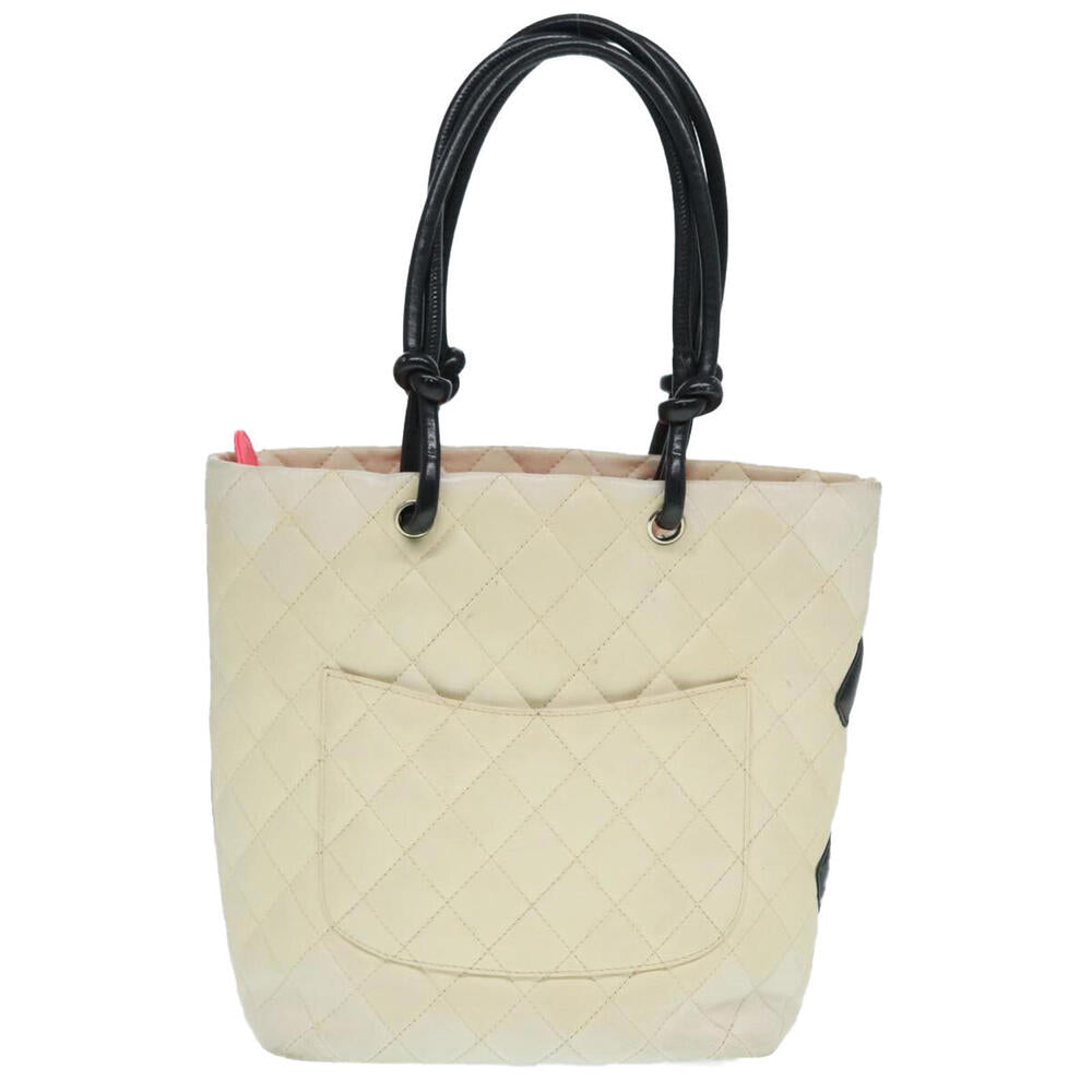 Chanel Cambon Line Beige Leather Tote Bag Authentic