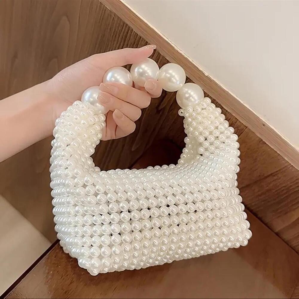 Elegant Pearl Beaded Handbag NWT