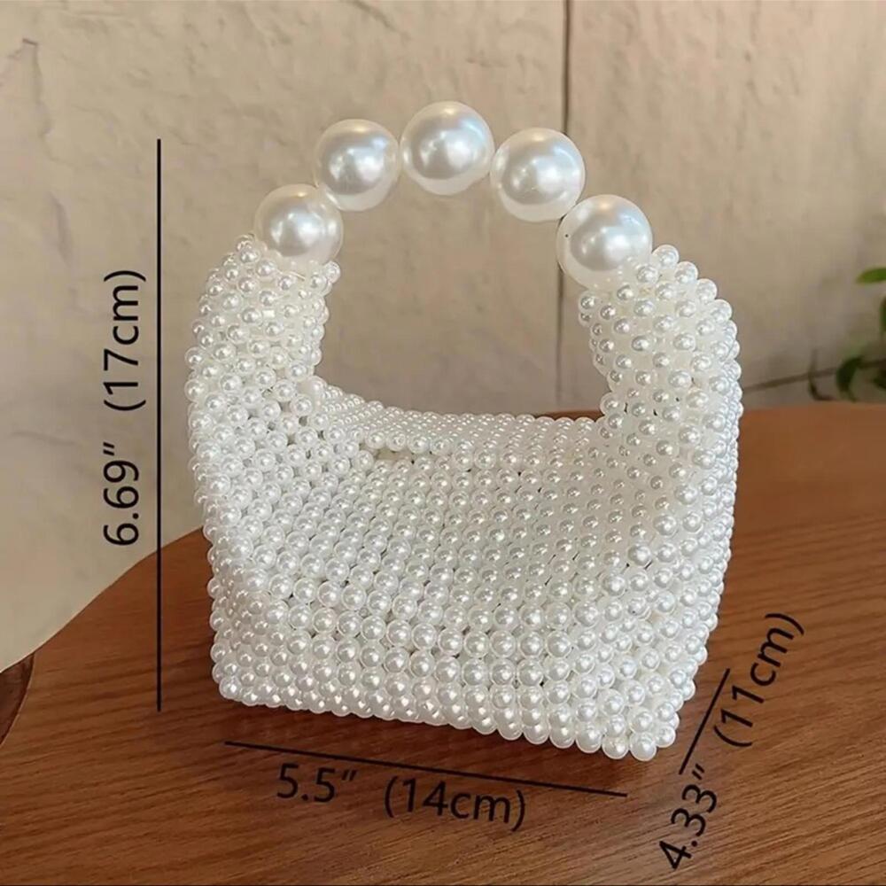 Elegant Pearl Beaded Handbag NWT