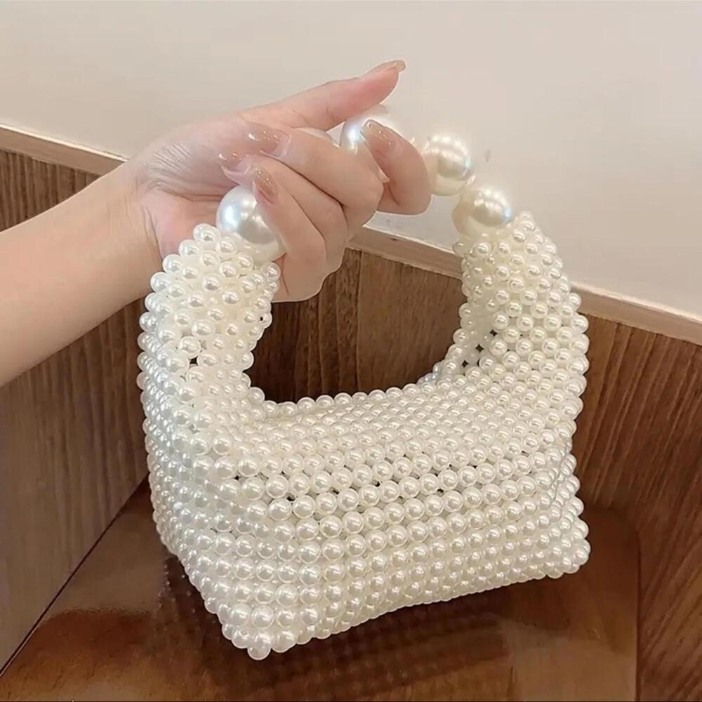 Elegant Pearl Beaded Handbag NWT