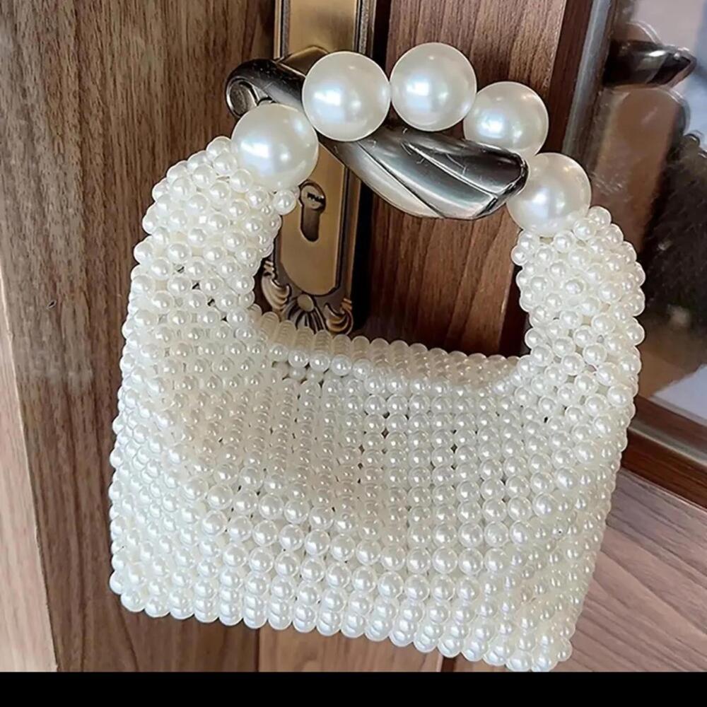 Elegant Pearl Beaded Handbag NWT