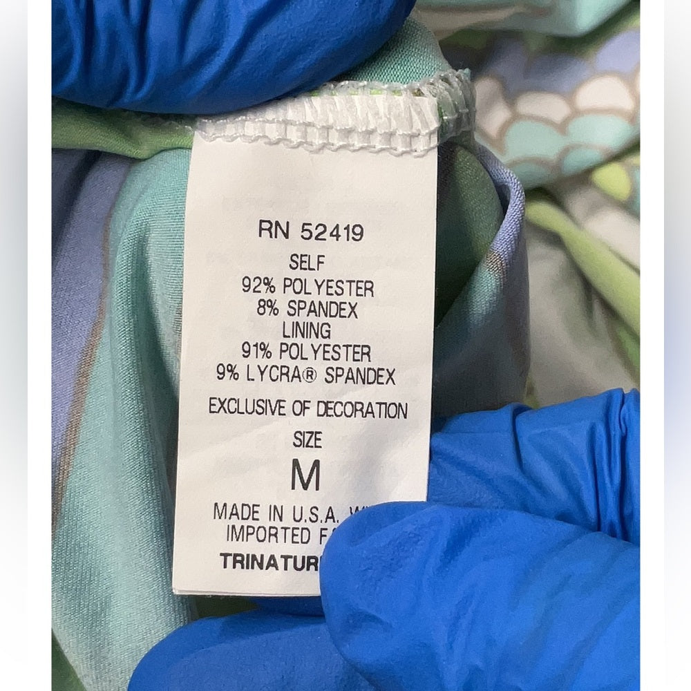 Trina Turk Vibrant Green and Blue Maxi Dress