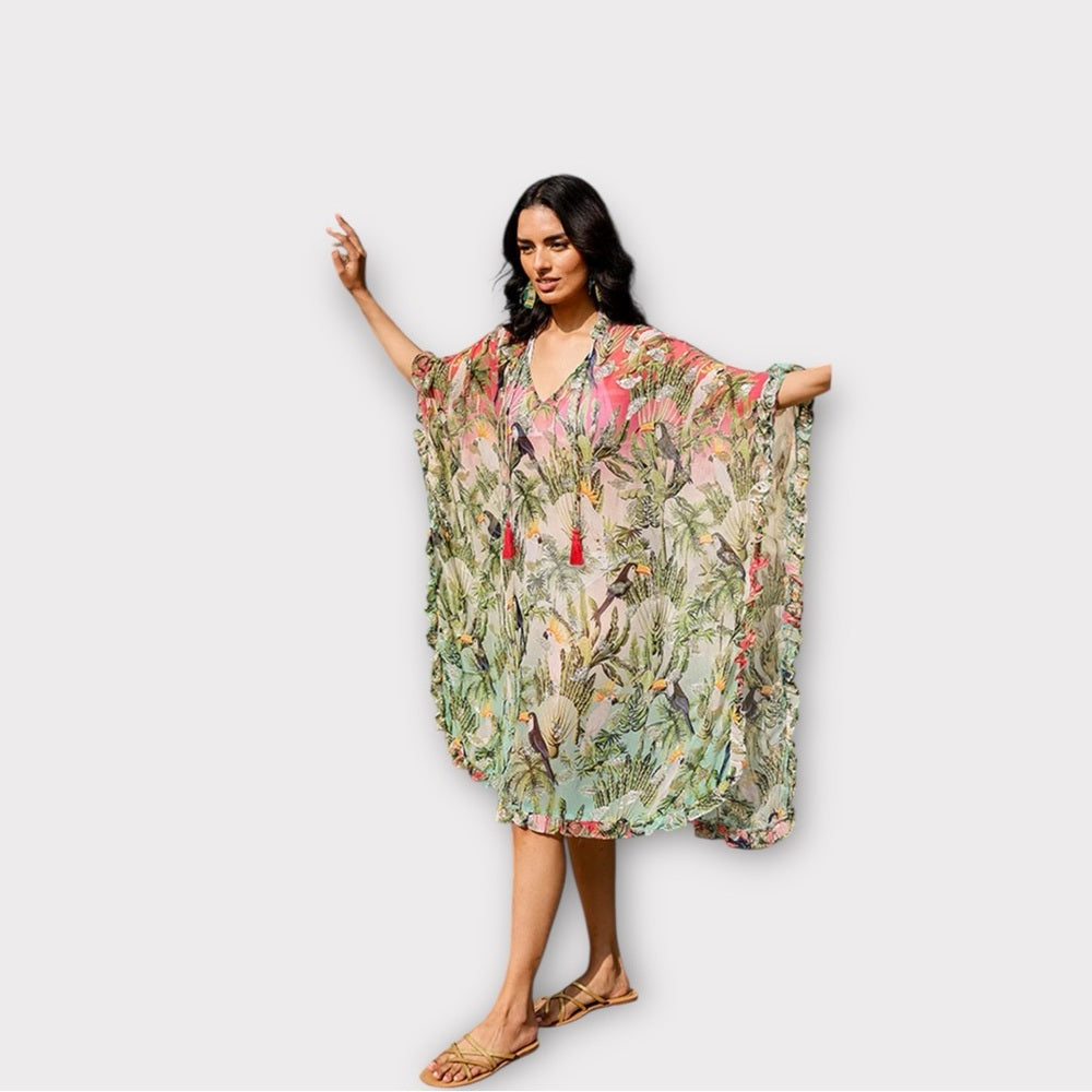 Chirping Birds Kaftan NWT