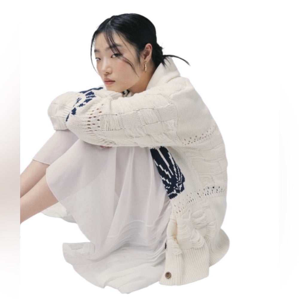 NEW Urban Outfitter BDG Martha Beach Cardigan Womens M Nautical Preppy Neutral