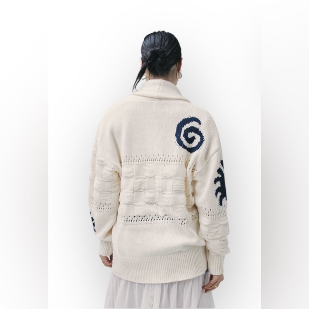 NEW Urban Outfitter BDG Martha Beach Cardigan Womens M Nautical Preppy Neutral