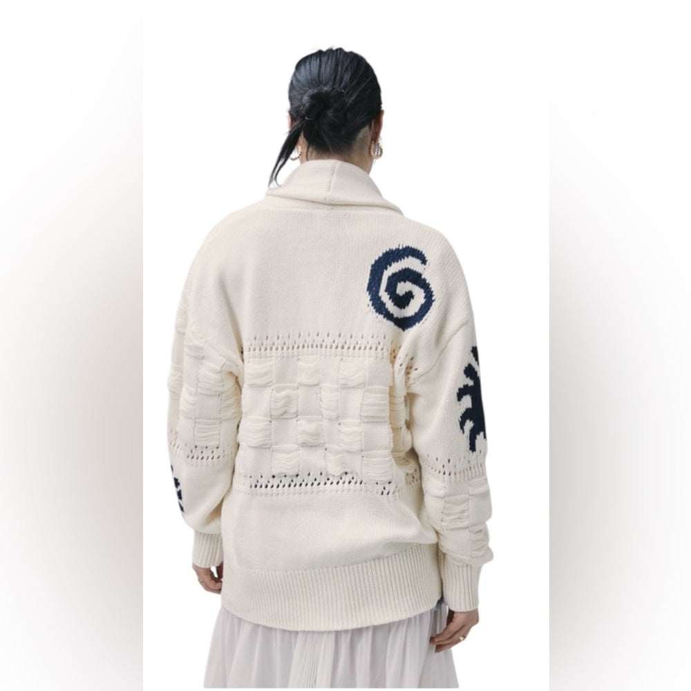 NEW Urban Outfitter BDG Martha Beach Cardigan Womens M Nautical Preppy Neutral