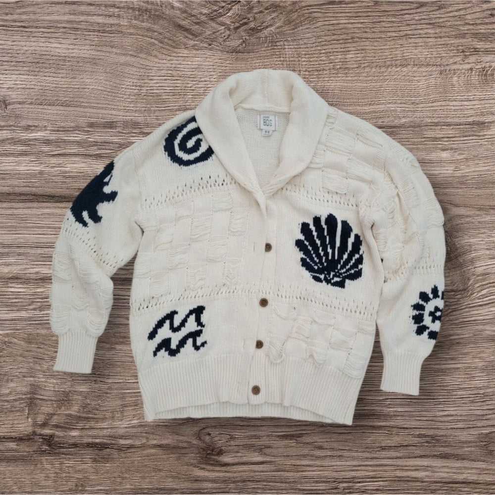 NEW Urban Outfitter BDG Martha Beach Cardigan Womens M Nautical Preppy Neutral