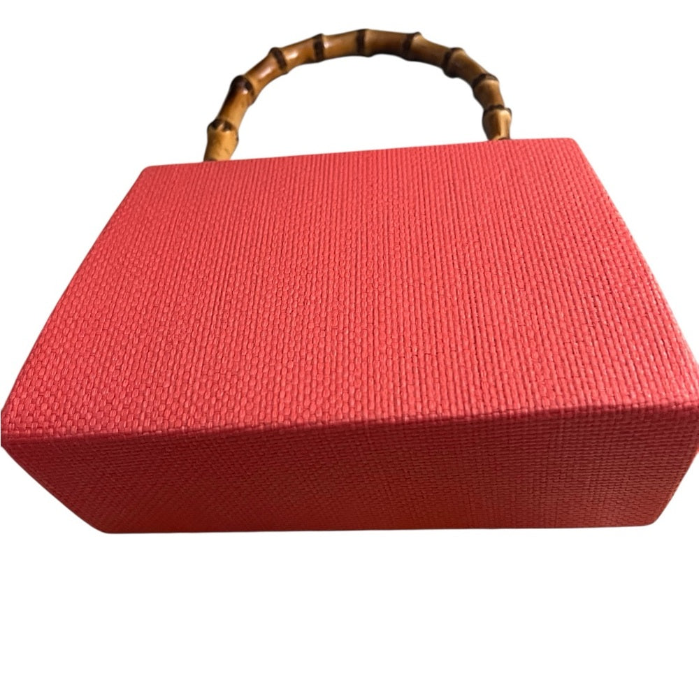 Lisi Lerch Coral Handbag with Bamboo Handle-NWOT